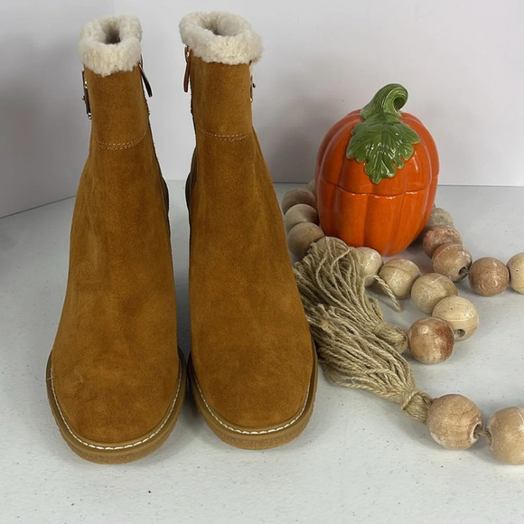 Franco Sarto Women's L-Ulayna Ankle Boots Sz 10 Color Whiskey Brown Suede NIB - Picture 5 of 12